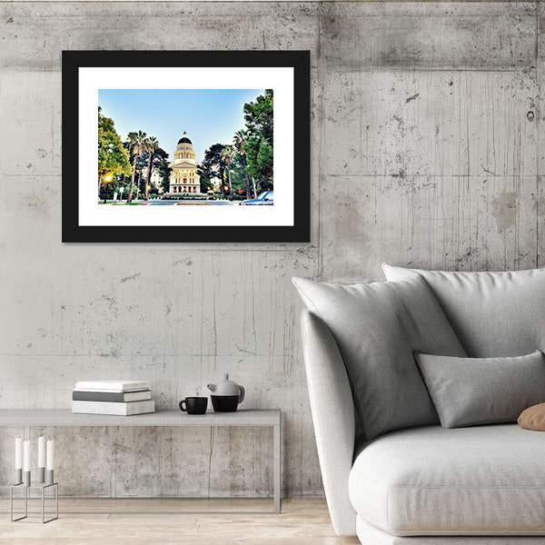 Sacramento State Capitol Building Canvas Wall Art-3 Horizontal-Gallery Wrap-25" x 16"-Tiaracle