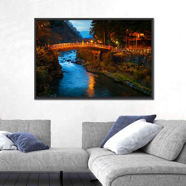 Sacred Bridge Japan Canvas Wall Art-5 Horizontal-Gallery Wrap-22" x 12"-Tiaracle