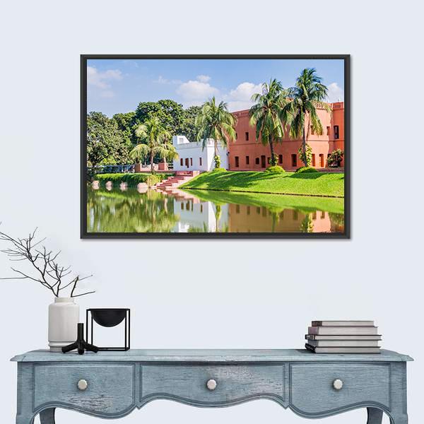 Sadarbari Rajbari Palace Canvas Wall Art-1 Piece-Floating Frame-24" x 16"-Tiaracle