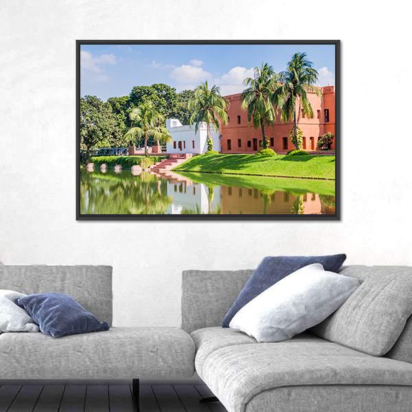 Sadarbari Rajbari Palace Canvas Wall Art-3 Horizontal-Gallery Wrap-25" x 16"-Tiaracle