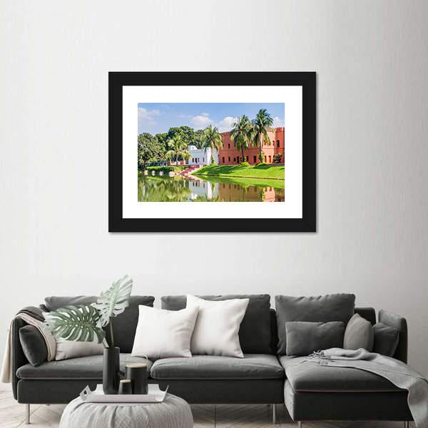 Sadarbari Rajbari Palace Canvas Wall Art-3 Horizontal-Gallery Wrap-25" x 16"-Tiaracle