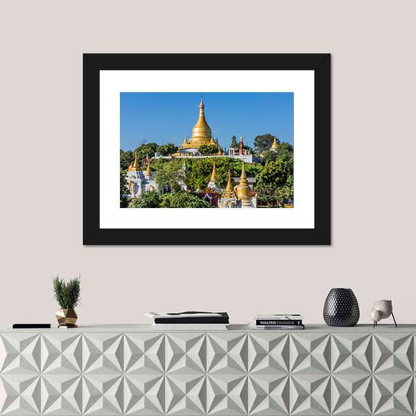 Sagaing Hills And Temples Near Mandalay Canvas Wall Art-1 Piece-Framed Print-20&quot; x 16&quot;-Tiaracle