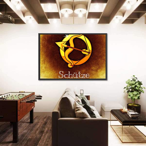 Sagittarius Horoscope Canvas Wall Art-1 Piece-Floating Frame-24" x 16"-Tiaracle