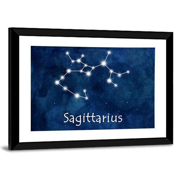 Sagittarius Horoscope Constellation Canvas Wall Art-5 Horizontal-Gallery Wrap-22" x 12"-Tiaracle
