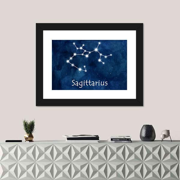 Sagittarius Horoscope Constellation Canvas Wall Art-5 Horizontal-Gallery Wrap-22" x 12"-Tiaracle