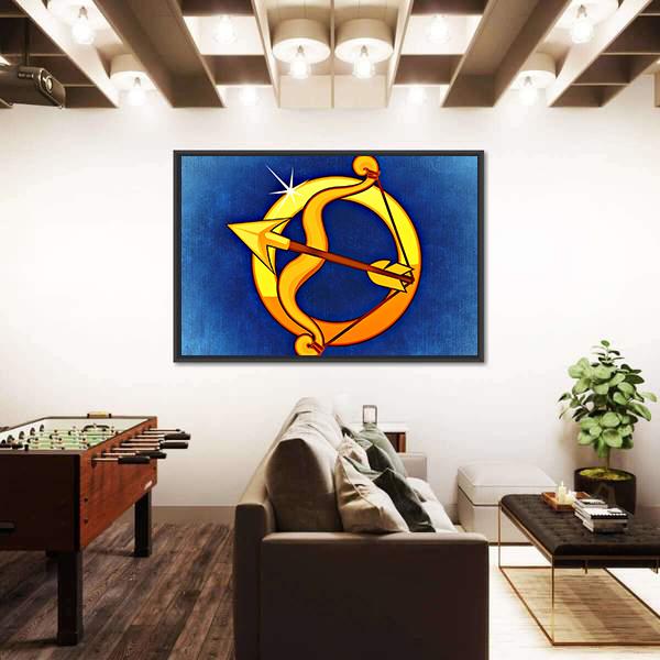 Sagittarius Zodiac Sign Canvas Wall Art-1 Piece-Floating Frame-24" x 16"-Tiaracle