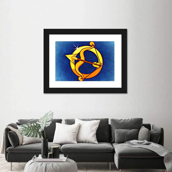 Sagittarius Zodiac Sign Canvas Wall Art-1 Piece-Framed Print-20" x 16"-Tiaracle