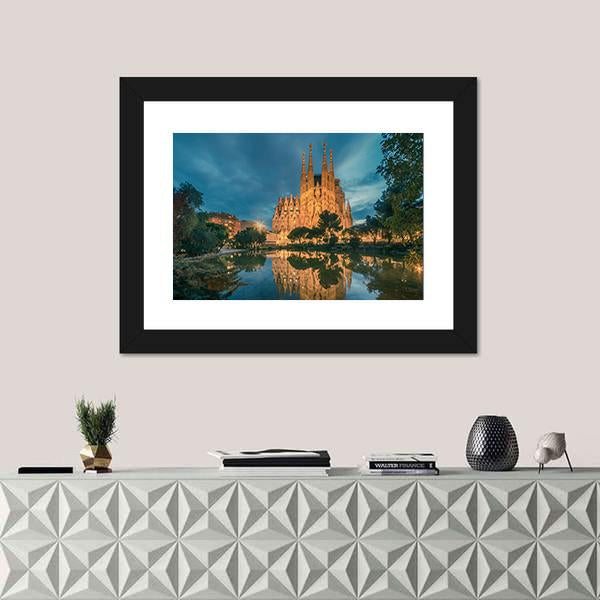 Sagrada Familia Church Canvas Wall Art-5 Horizontal-Gallery Wrap-22" x 12"-Tiaracle