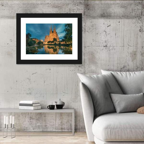 Sagrada Familia Church Canvas Wall Art-5 Horizontal-Gallery Wrap-22" x 12"-Tiaracle