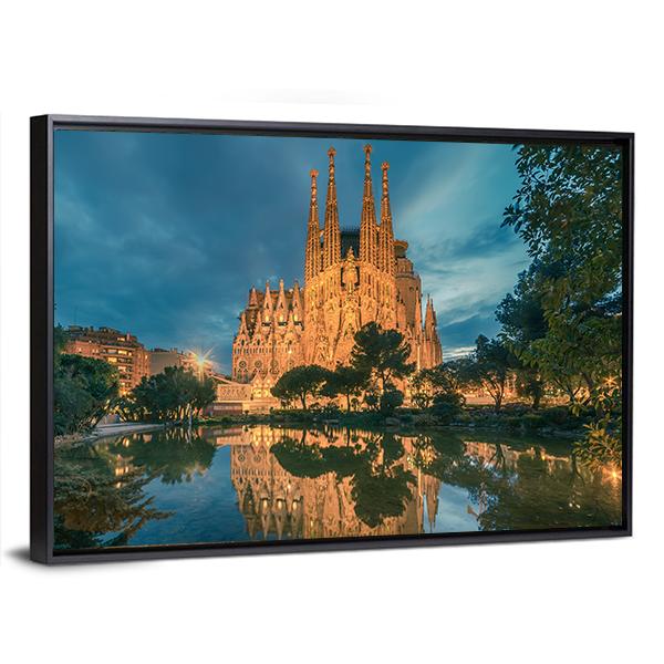 Sagrada Familia Church Canvas Wall Art-5 Horizontal-Gallery Wrap-22" x 12"-Tiaracle