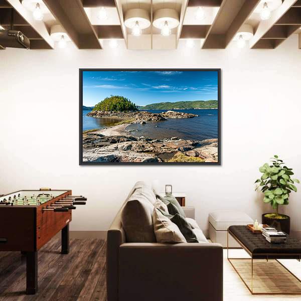 Saguenay Fjord In Canada Canvas Wall Art-1 Piece-Floating Frame-36" x 24"-Tiaracle