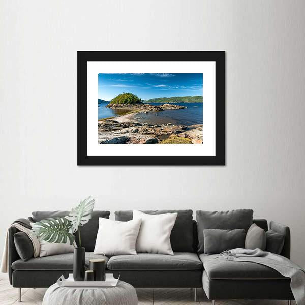 Saguenay Fjord In Canada Canvas Wall Art-1 Piece-Framed Print-30" x 20"-Tiaracle