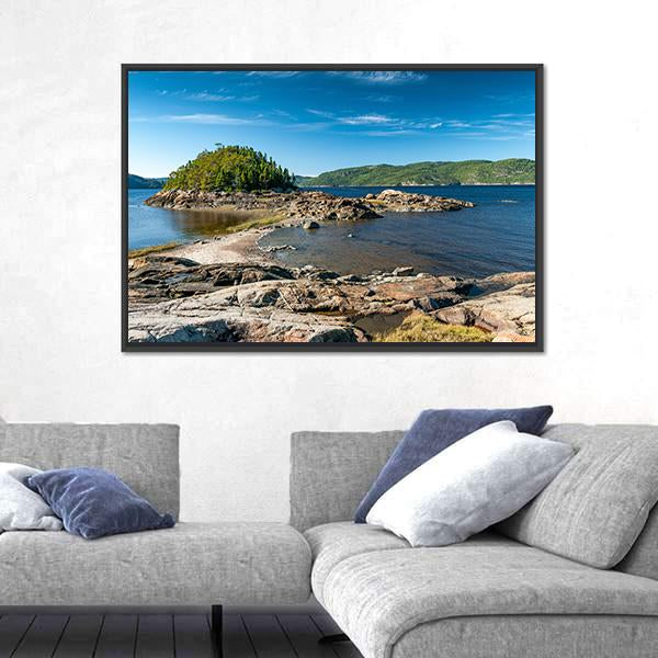 Saguenay Fjord In Canada Canvas Wall Art-5 Horizontal-Gallery Wrap-22" x 12"-Tiaracle