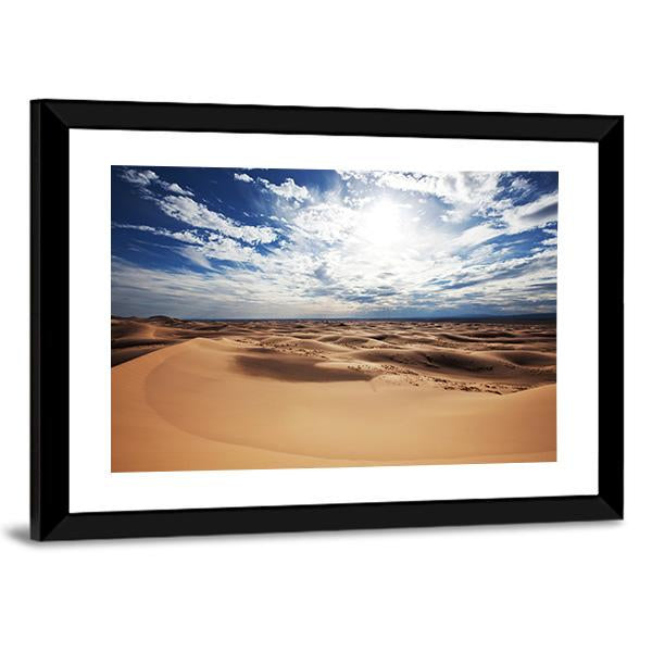 Sahara Desert Under Cloudy Sky Canvas Wall Art-3 Horizontal-Gallery Wrap-25" x 16"-Tiaracle