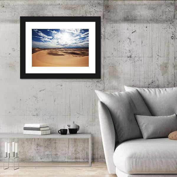 Sahara Desert Under Cloudy Sky Canvas Wall Art-3 Horizontal-Gallery Wrap-25" x 16"-Tiaracle