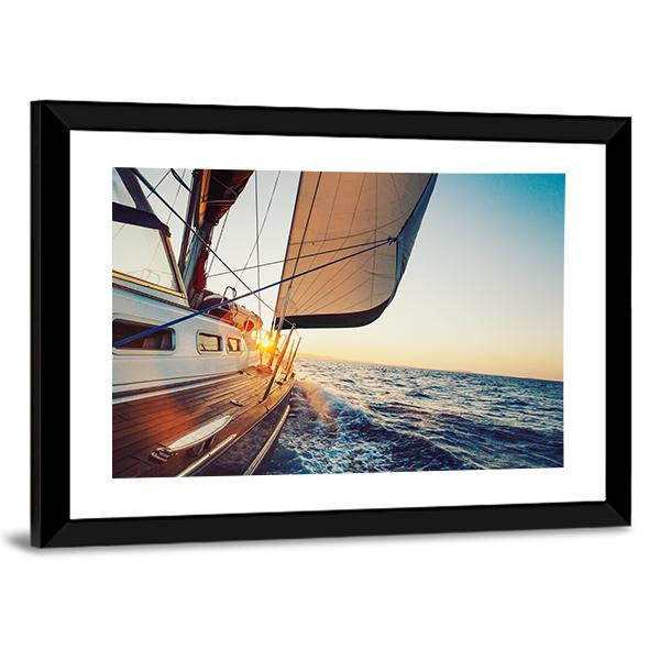 Sailing Into The Sunset Canvas Wall Art-3 Horizontal-Gallery Wrap-25" x 16"-Tiaracle
