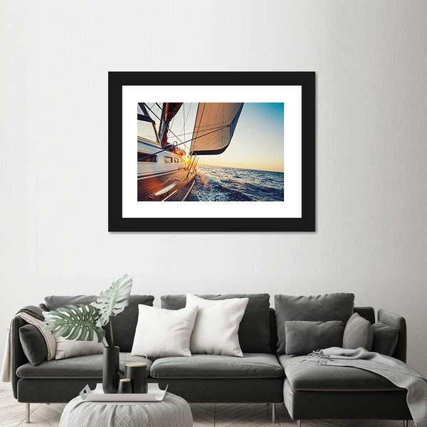Sailing Into The Sunset Canvas Wall Art-3 Horizontal-Gallery Wrap-25" x 16"-Tiaracle