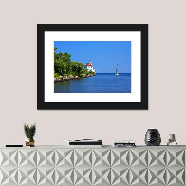 Sailing Lake Erie Canvas Wall Art-1 Piece-Framed Print-20" x 16"-Tiaracle