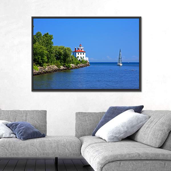 Sailing Lake Erie Canvas Wall Art-3 Horizontal-Gallery Wrap-25" x 16"-Tiaracle