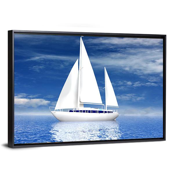 Sailing Luxury Yacht Canvas Wall Art-3 Horizontal-Gallery Wrap-25" x 16"-Tiaracle