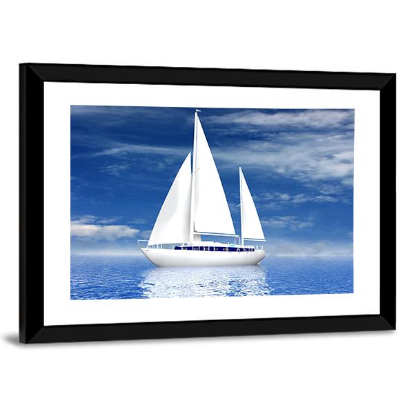 Sailing Luxury Yacht Canvas Wall Art-3 Horizontal-Gallery Wrap-25" x 16"-Tiaracle
