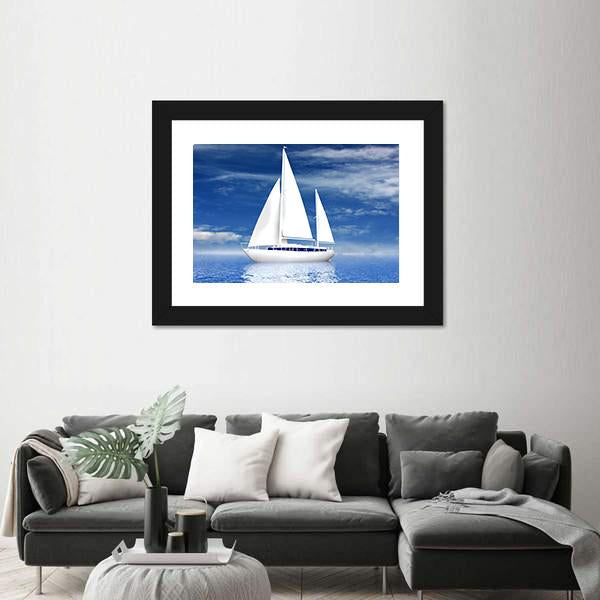 Sailing Luxury Yacht Canvas Wall Art-3 Horizontal-Gallery Wrap-25" x 16"-Tiaracle