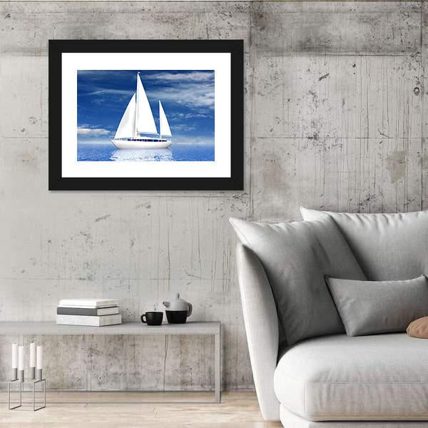 Sailing Luxury Yacht Canvas Wall Art-3 Horizontal-Gallery Wrap-25" x 16"-Tiaracle