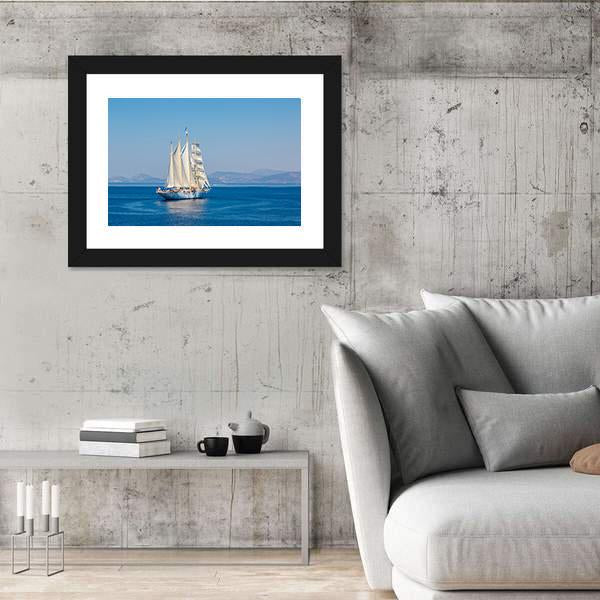 Sailing Ship In A Beautiful Summer Day Canvas Wall Art-5 Horizontal-Gallery Wrap-22" x 12"-Tiaracle