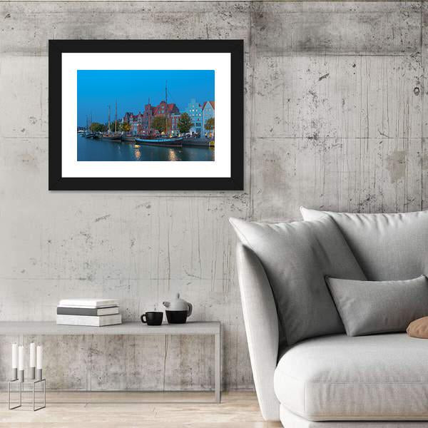 Sailing Ships On The Untertrave River Canvas Wall Art-3 Horizontal-Gallery Wrap-25" x 16"-Tiaracle