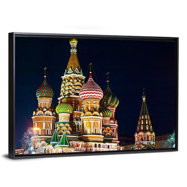 Saint Basil s Cathedral In Moscow Canvas Wall Art-3 Horizontal-Gallery Wrap-25" x 16"-Tiaracle