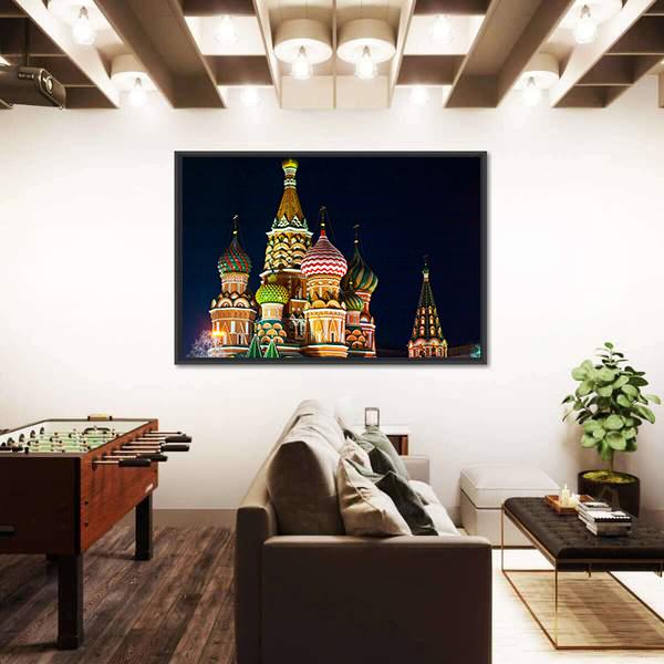 Saint Basil s Cathedral In Moscow Canvas Wall Art-3 Horizontal-Gallery Wrap-25" x 16"-Tiaracle