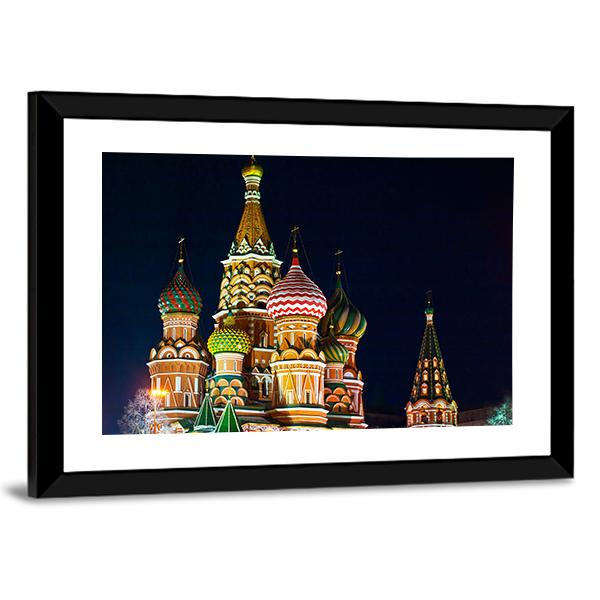 Saint Basil s Cathedral In Moscow Canvas Wall Art-3 Horizontal-Gallery Wrap-25" x 16"-Tiaracle