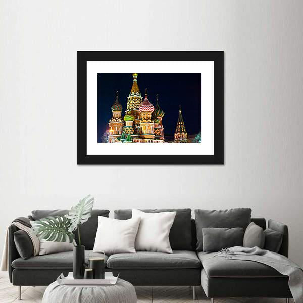 Saint Basil s Cathedral In Moscow Canvas Wall Art-3 Horizontal-Gallery Wrap-25" x 16"-Tiaracle