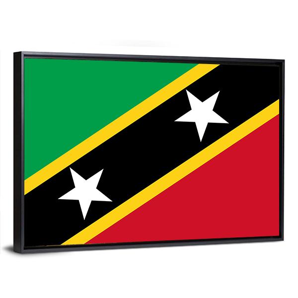 Saint Kitts And Nevis Flag Canvas Wall Art-5 Horizontal-Gallery Wrap-22" x 12"-Tiaracle