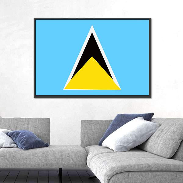 Saint Lucia Flag Canvas Wall Art-3 Horizontal-Gallery Wrap-25" x 16"-Tiaracle