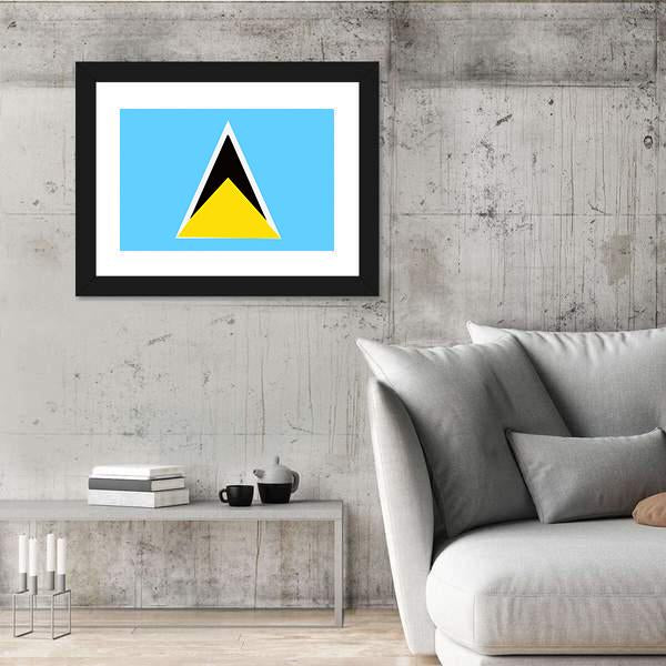 Saint Lucia Flag Canvas Wall Art-3 Horizontal-Gallery Wrap-25" x 16"-Tiaracle