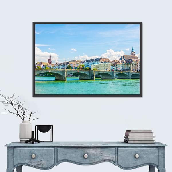 Saint Martin Church In Basel Switzerland Canvas Wall Art-1 Piece-Floating Frame-24" x 16"-Tiaracle