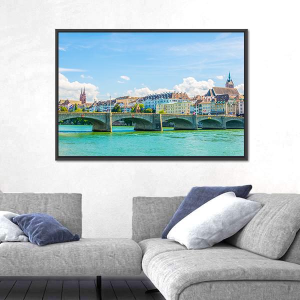 Saint Martin Church In Basel Switzerland Canvas Wall Art-3 Horizontal-Gallery Wrap-25" x 16"-Tiaracle