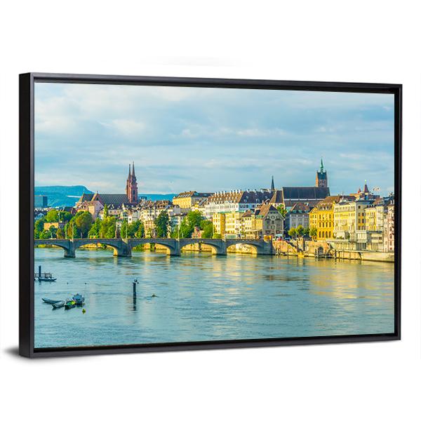 Saint Martin Church In Switzerland Canvas Wall Art-3 Horizontal-Gallery Wrap-25" x 16"-Tiaracle