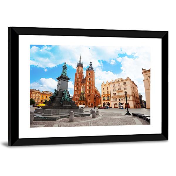Saint Mary's Basilica In Krakow Poland Canvas Wall Art-3 Horizontal-Gallery Wrap-25" x 16"-Tiaracle