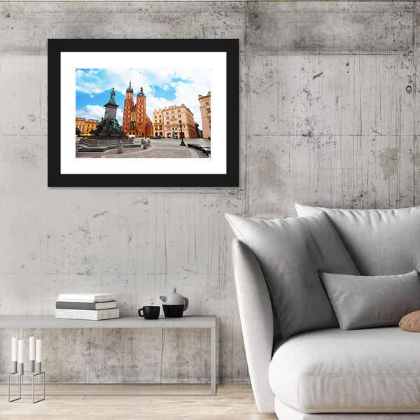 Saint Mary's Basilica In Krakow Poland Canvas Wall Art-3 Horizontal-Gallery Wrap-25" x 16"-Tiaracle