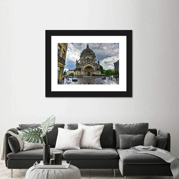 Saint Mary’s Royal Church In Brussels Canvas Wall Art-5 Horizontal-Gallery Wrap-22" x 12"-Tiaracle