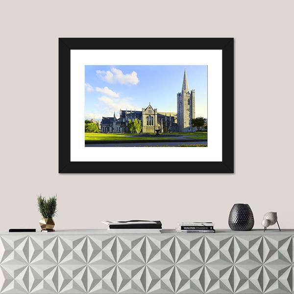 Saint Patrick Cathedral In Dublin Canvas Wall Art-1 Piece-Framed Print-20" x 16"-Tiaracle