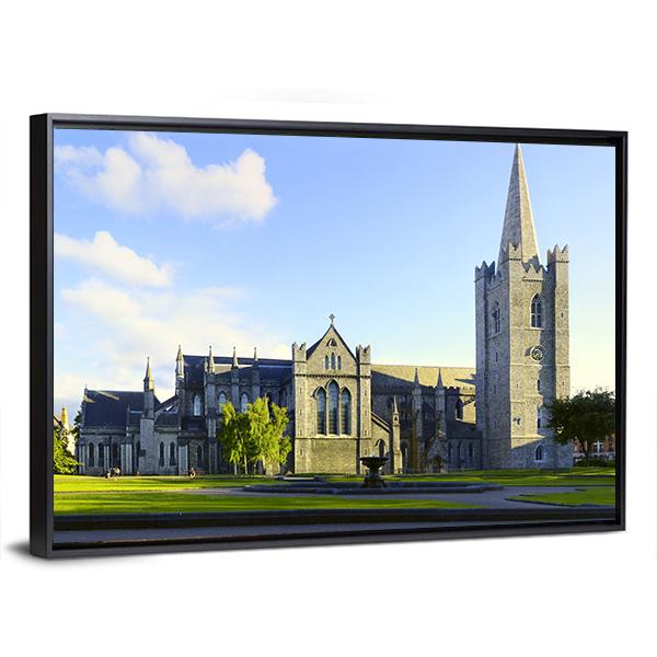 Saint Patrick Cathedral In Dublin Canvas Wall Art-3 Horizontal-Gallery Wrap-25" x 16"-Tiaracle