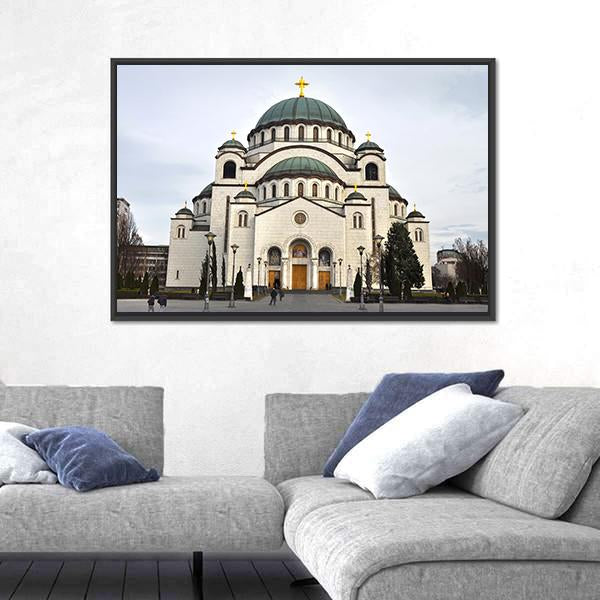 Saint Sava Church Canvas Wall Art-5 Horizontal-Gallery Wrap-22" x 12"-Tiaracle