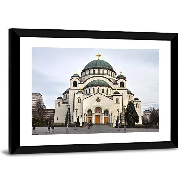 Saint Sava Church Canvas Wall Art-5 Horizontal-Gallery Wrap-22" x 12"-Tiaracle