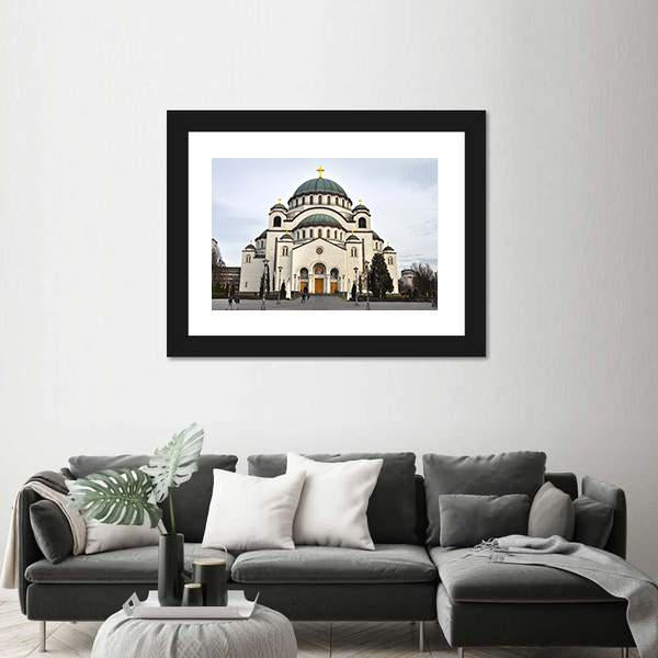 Saint Sava Church Canvas Wall Art-5 Horizontal-Gallery Wrap-22" x 12"-Tiaracle