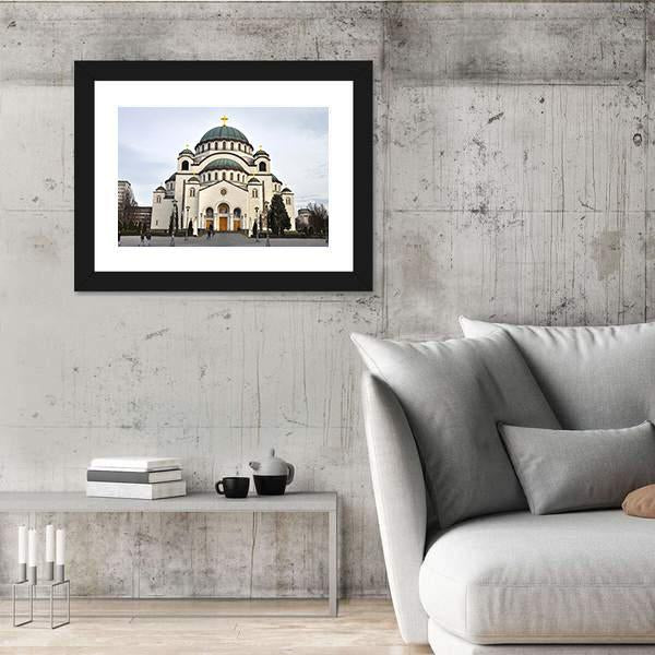 Saint Sava Church Canvas Wall Art-5 Horizontal-Gallery Wrap-22" x 12"-Tiaracle