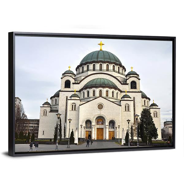 Saint Sava Church Canvas Wall Art-5 Horizontal-Gallery Wrap-22" x 12"-Tiaracle