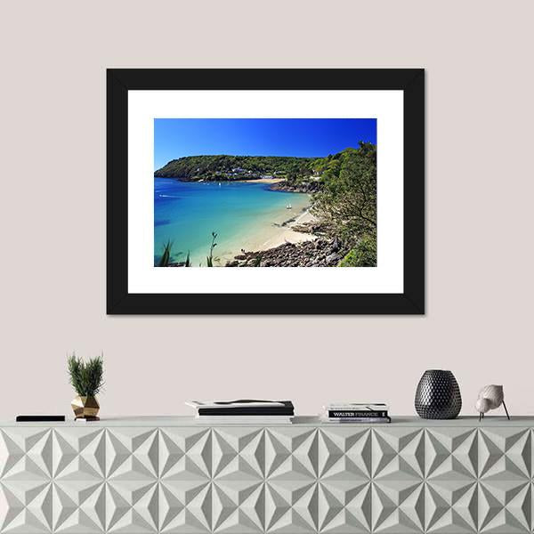 Salcombe Ria In South Devon Canvas Wall Art-1 Piece-Framed Print-20" x 16"-Tiaracle